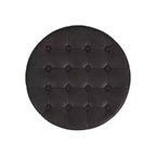Ottoman de rangement rond capitonné en similicuir noir/marron pour 1 personne
